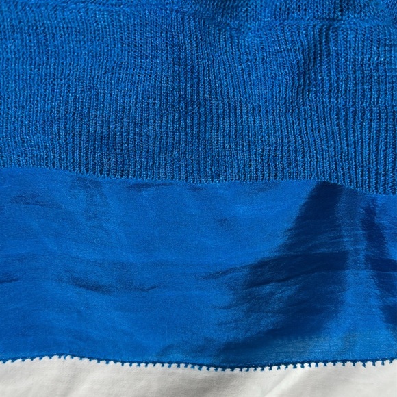 EILEEN FISHER Asymmetrical Blue V-Neck Sweater Silk Linen Blend Sz S Work‎ Party - Picture 9 of 10